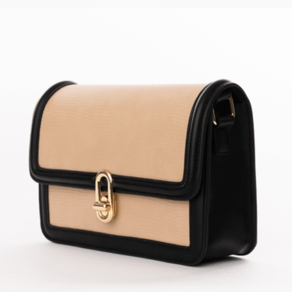 Chic Black and Tan Shoulder Bag